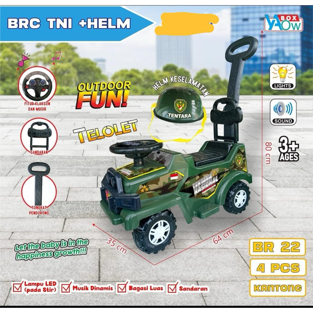 Mobil tentara mobil dorong  tentara mobil duduk mobilan anak mobil tunggang  BR21 BR22 BR28 ada helm