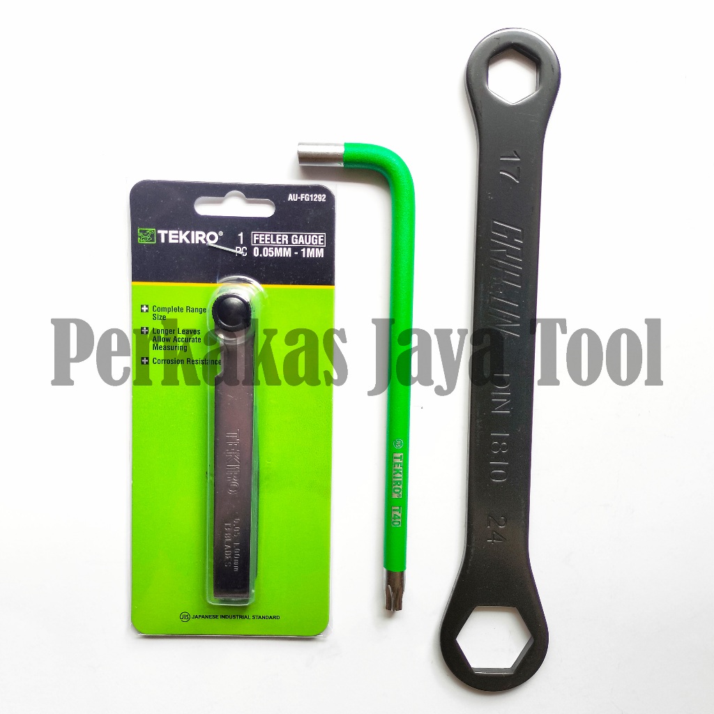 Paket Fuller Gauge Tekiro + Kunci Tutup Klep 17 - 24 mm + Kunci Stel Klep