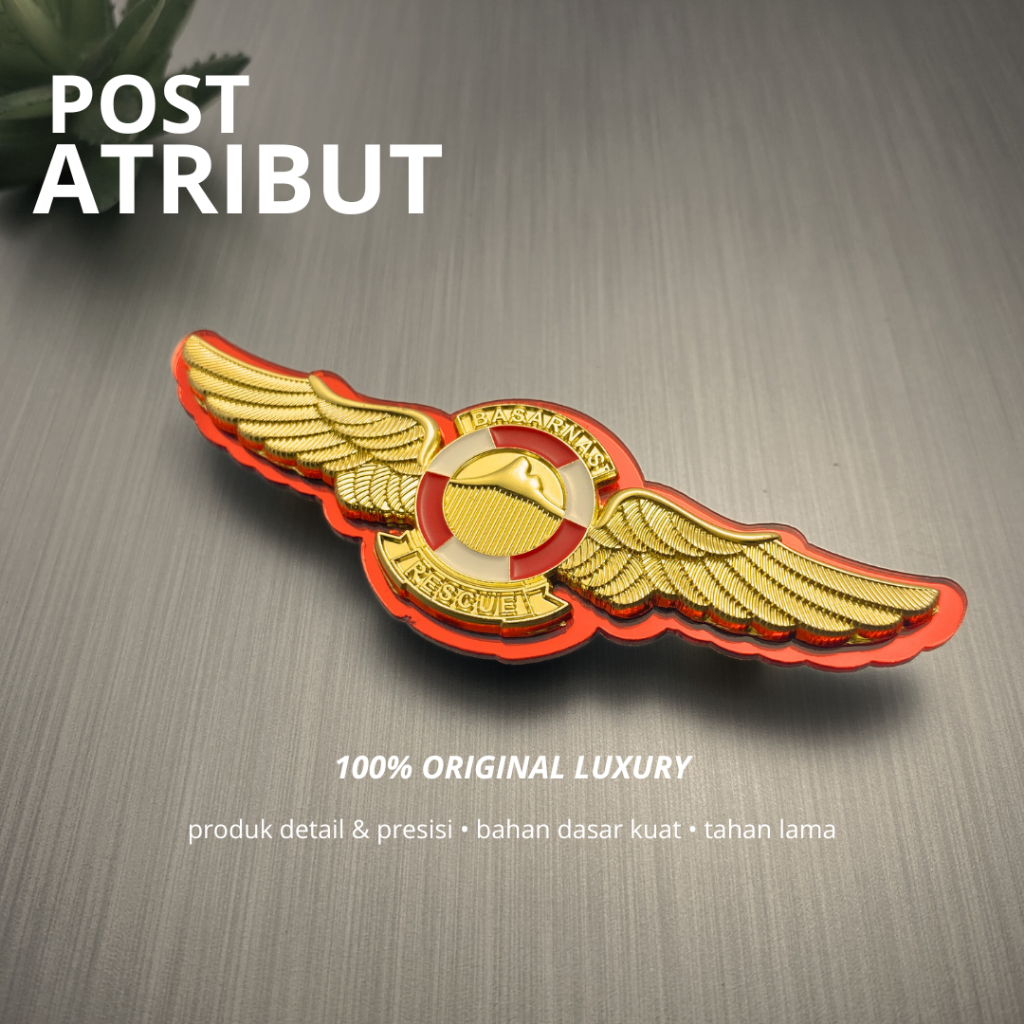 100% LUXURY Brevet Basarnas Rescue POLRI / Wing Basarnas Rescue POLRI Luxury / Pin Luxury / Brevet L