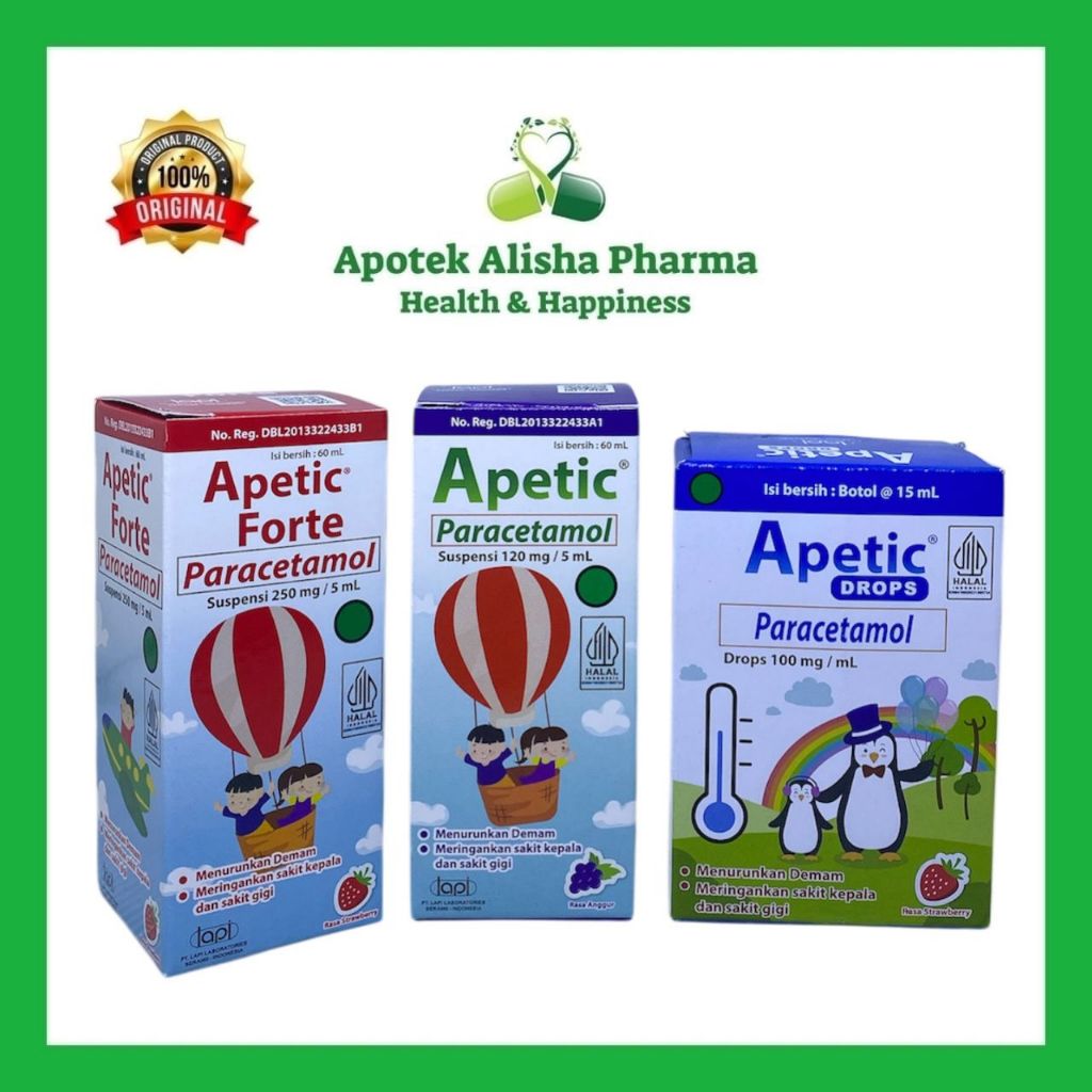 Apetic Drops 15ml dan Forte Sirup 60ml Obat Penurun Panas Bayi dan Anak