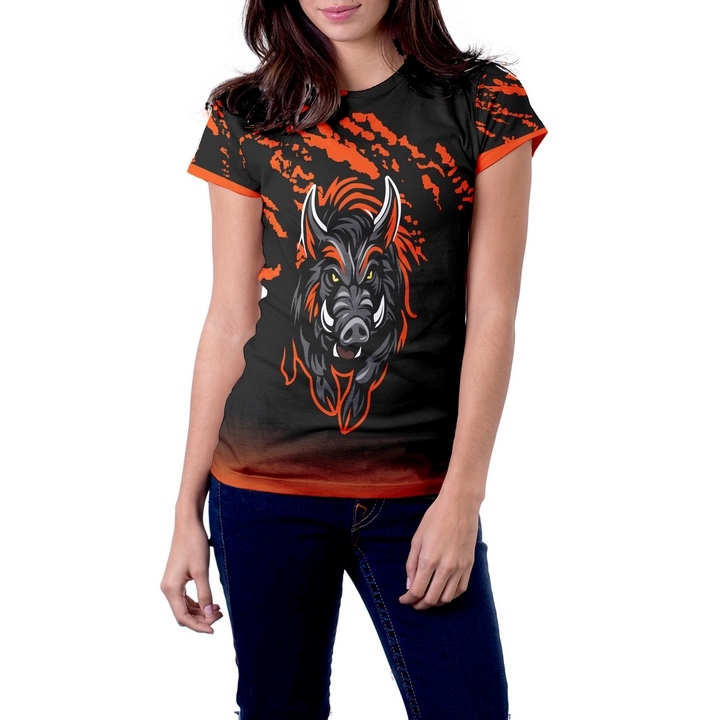 kaos wanita baju komunitas adu babi Fullprinting 3D terbaru 2025