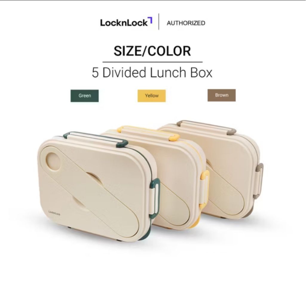Lock n Lock Devided Lunch Box To Go Kotak Makan 5 Sekat / 1.4L