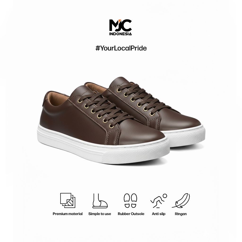 MJC Indonesia Sepatu Casual Pria Coklat Ringan & Nyaman