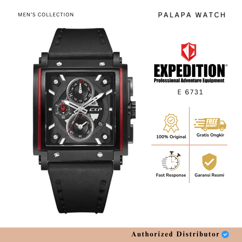 Jam Tangan Pria Expedition EXP 6731 / E 6731 / 6731 Leather Original Garansi 1 Tahun