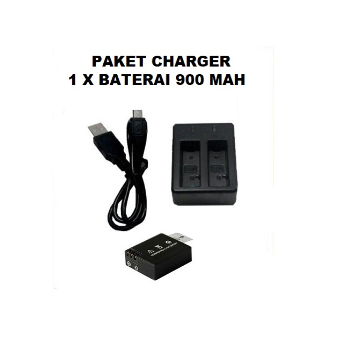 PAKET Dual Charger + Baterai Batrai Actioncam Universal Original Brica Bpro5 Brica Bpro 5 Sbox Kogan