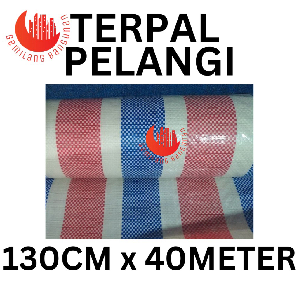 TERPAL PELANGI GULUNGAN / TERPAL SALUR / TERPAL KARUNG / TINGGI 130cm