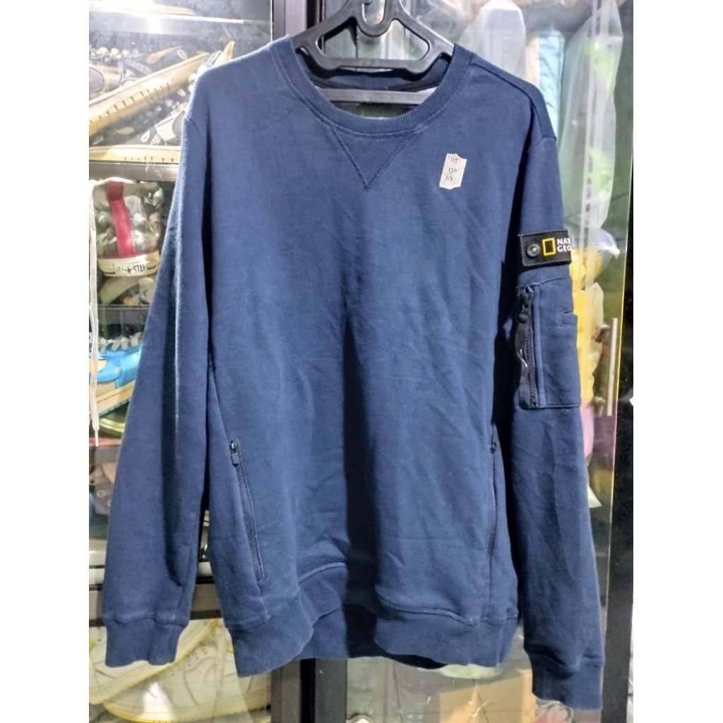 CREWNECK NATIONAL GEOGRAPHIC PATCH NAVY SAKU SAMPING