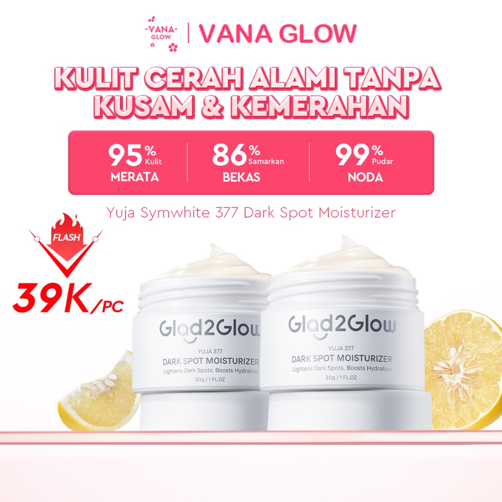 Glad2Glow Yuja Symwhite 377 Dark Spot Moisturizer menghilangkan bekas jerawat brightening night crea