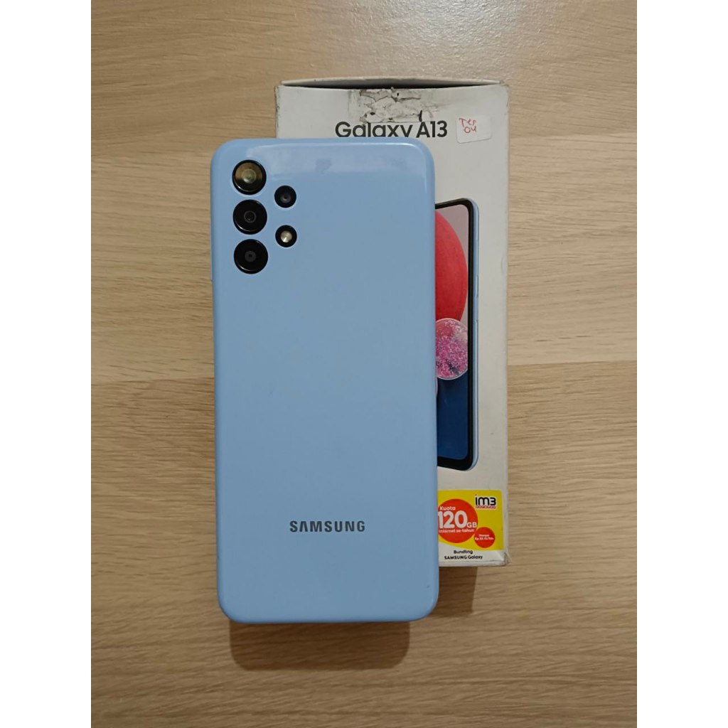 Murah Samsung A13 4/128GB Blue Fullset Second Mulus