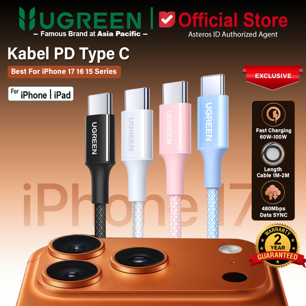 UGREEN Kabel Data iPhone 17 16 15 15 Pro 15 Pro MaxSeries PD Type C To Type C Fast Charging