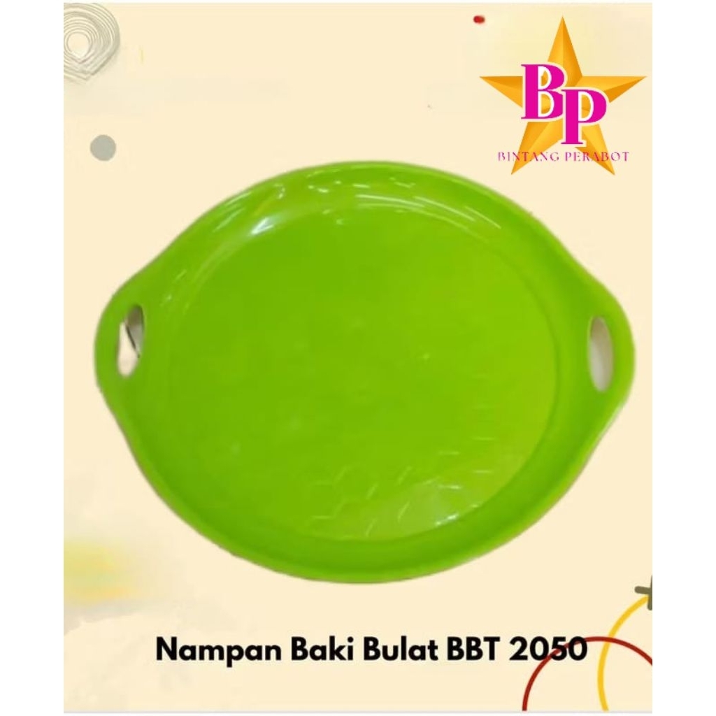 Nampan Baki Bulat BBT 2050 Plastik Hijau Golden Sunkist