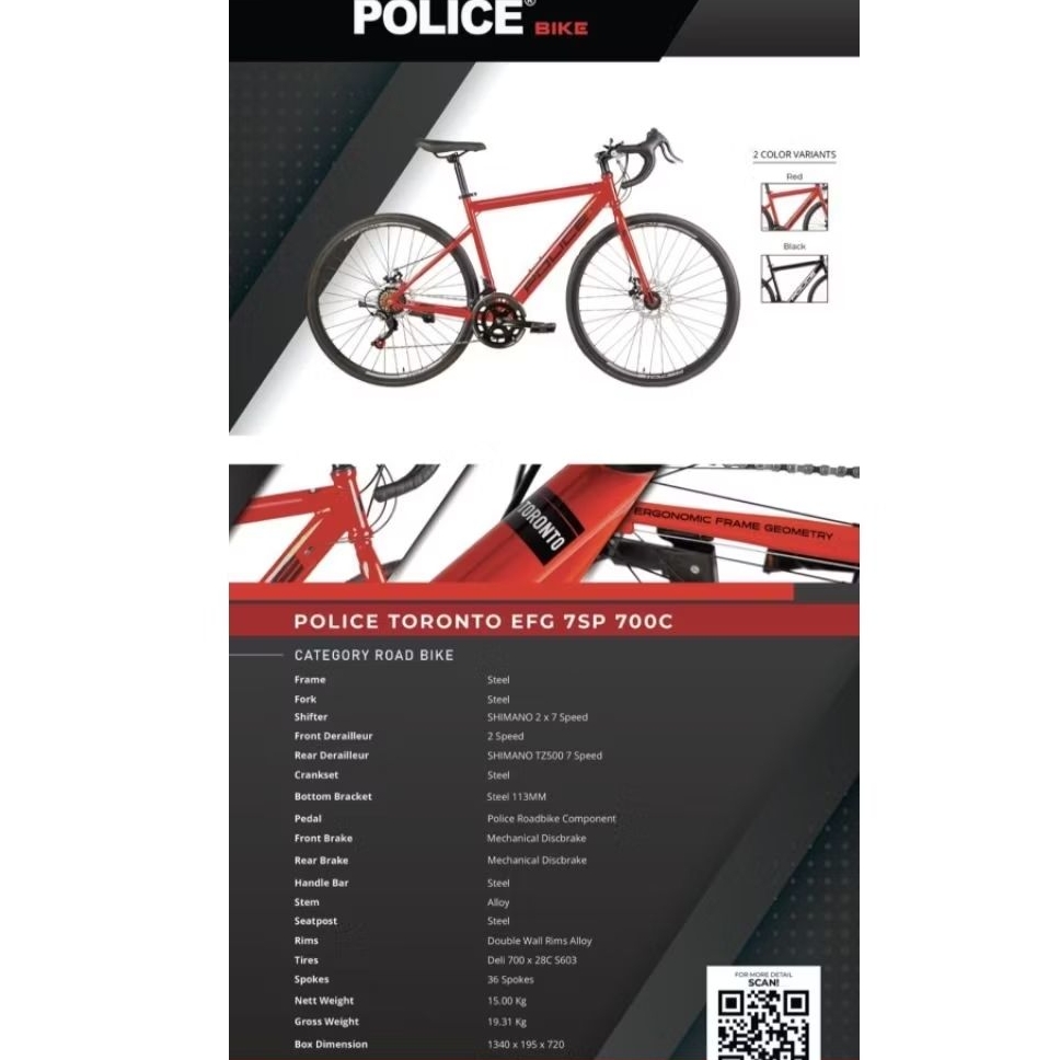 Sepeda Balap Roadbike Element POLICE Toronto EFG 7 Speed