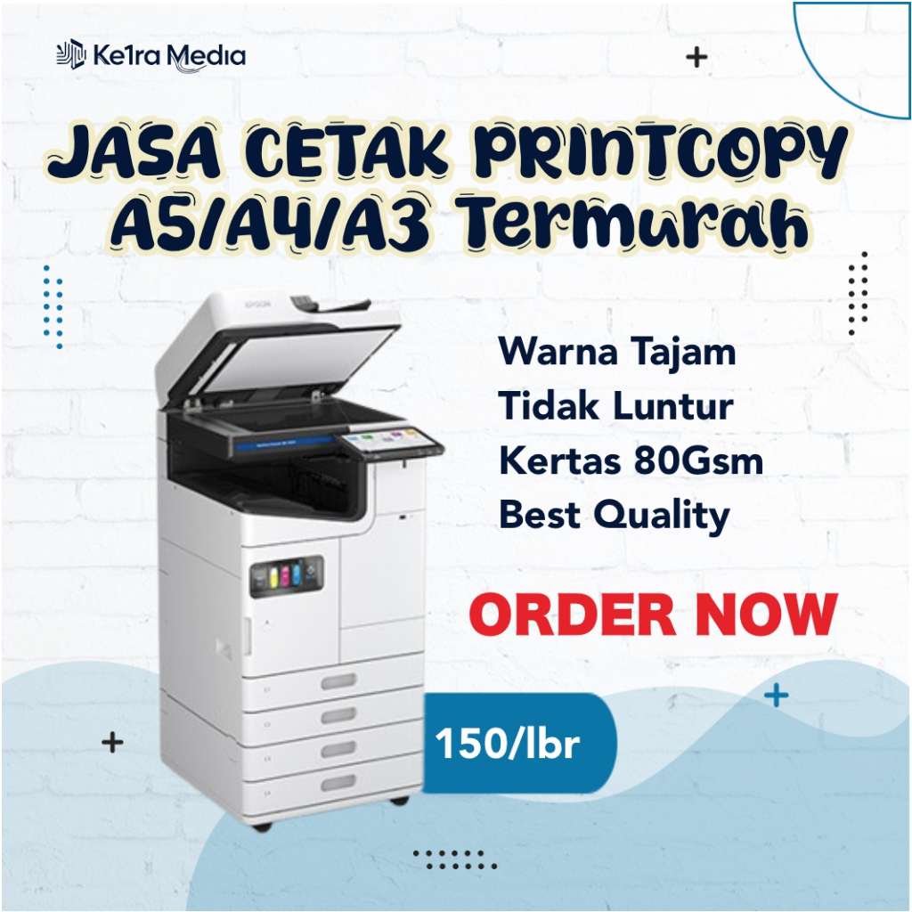 PrintCopy Hitamputih  A4 80Gsm Tinta Laser Jet
