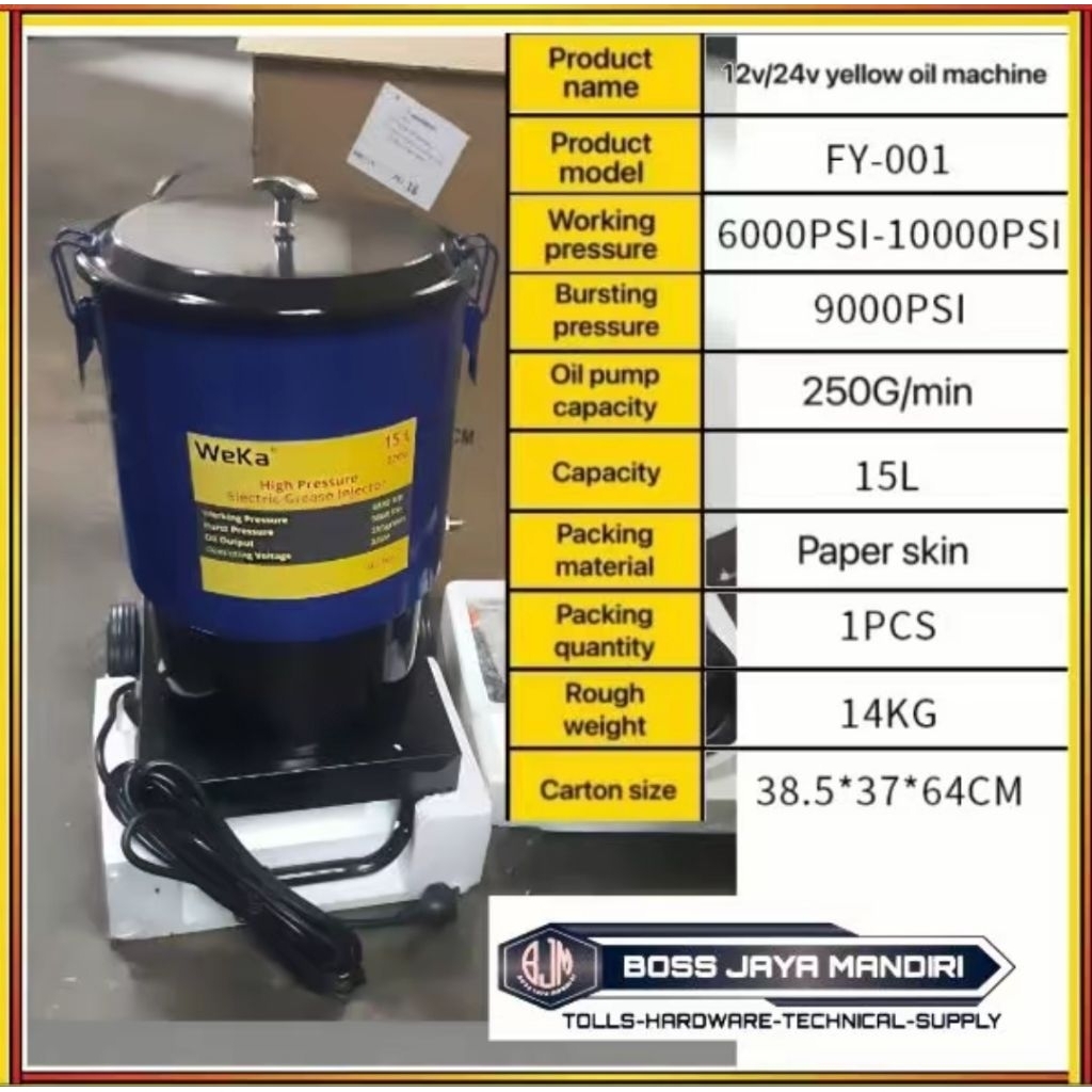 ELECTRIC GREASE PUMP 15L 220 VOLT WEKA / POMPA GRIS ELEKTRIK 15L WEKA