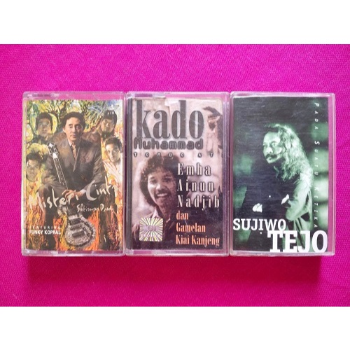 Paket 3 kaset indomesia: SETIAWAN DJODY + EMHA AINUN NADJIB + SUJIWO TEJO