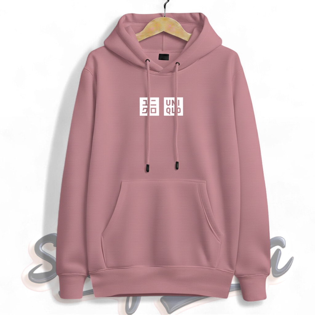 HOODIE FLEECE//JACKET UNIQLO PUTIH FASHION UNISEX//PRIA DAN WANITA//GOOD QUALITY BAHAN TEBAL MODEL T