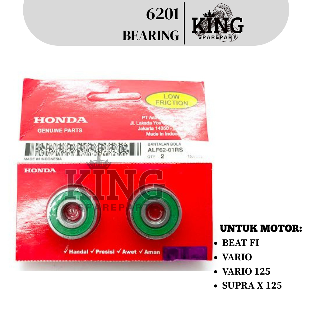 (2 PCS) 6201 BEARING PRES LAHER / BEARING MOTOR BEAT FI /VARIO /VARIO 125 /SUPRA X 125 /BERING