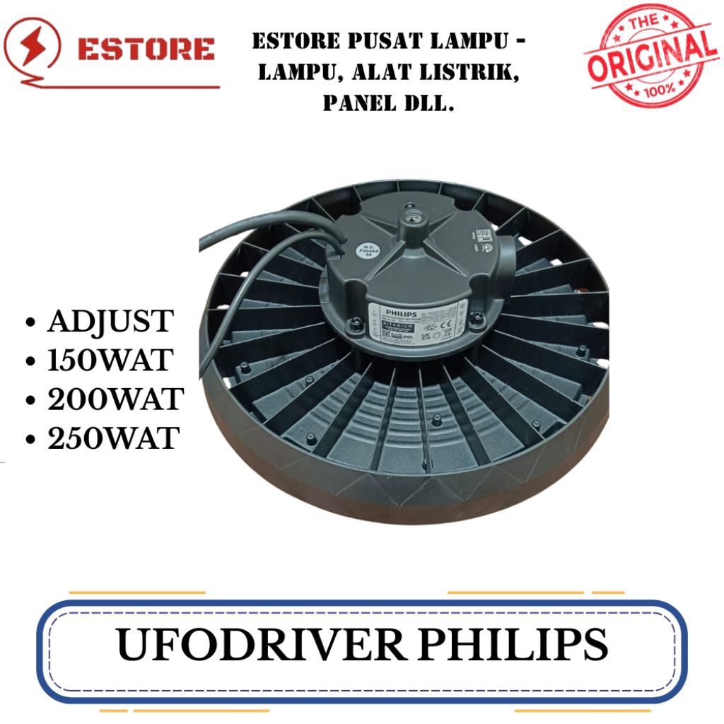 lampu highbay ufo adjustable 150w/200w/250w trafo philips/lamu ufo driver philips