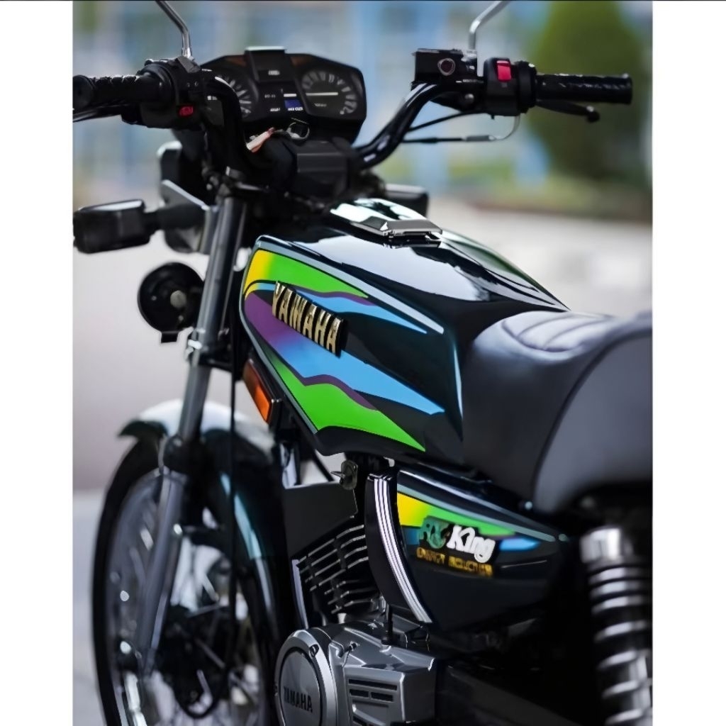 Paket Striping Sticker Yamaha RX KING 1998 1999 2000 Hijau set Emblem List Body Rx king master 98 99