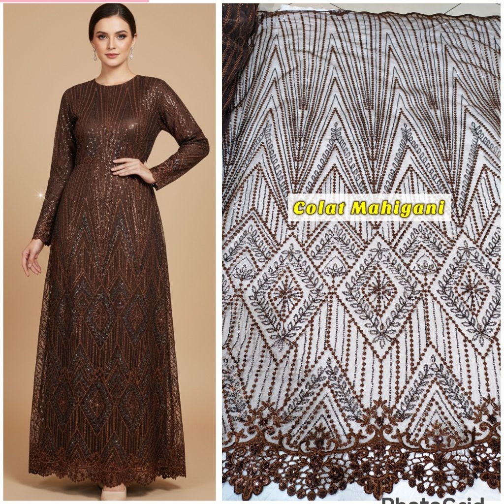 TULLE PAYET - kain tile payet,tile spangkle, tile bahan kebaya