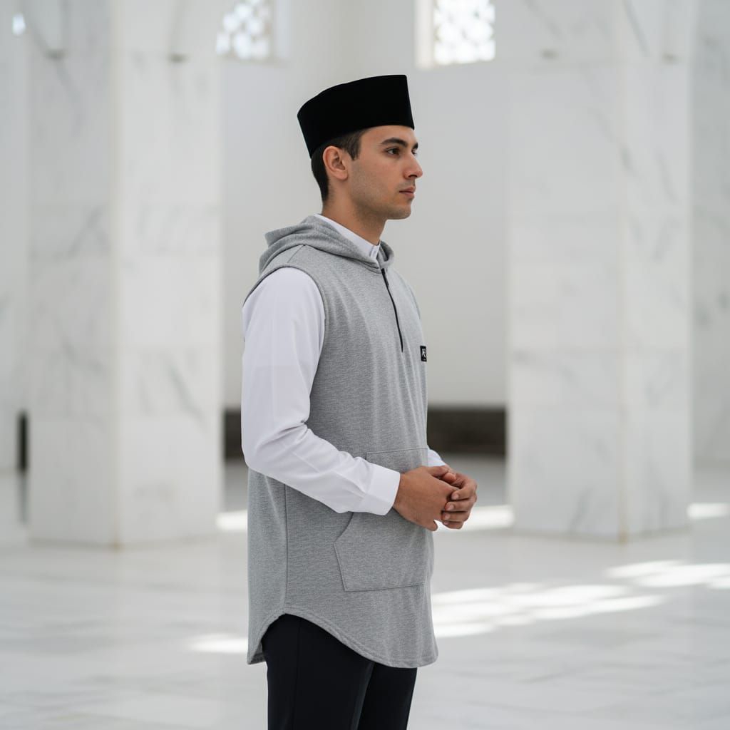 Ready Rompi Sholat , Hoodie Muslim Pria