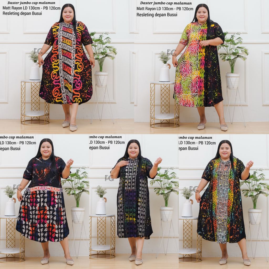 Termurah - Daster Jumbo modern bahan Twill Rayon Super Premium original terbaru lengan pendek Batik 