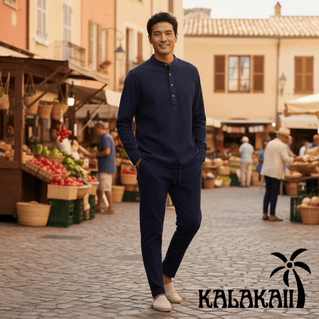 Setelan Pria Linen Kalakaii – Outfit Santai & Liburan (Kemeja + Celana Panjang)