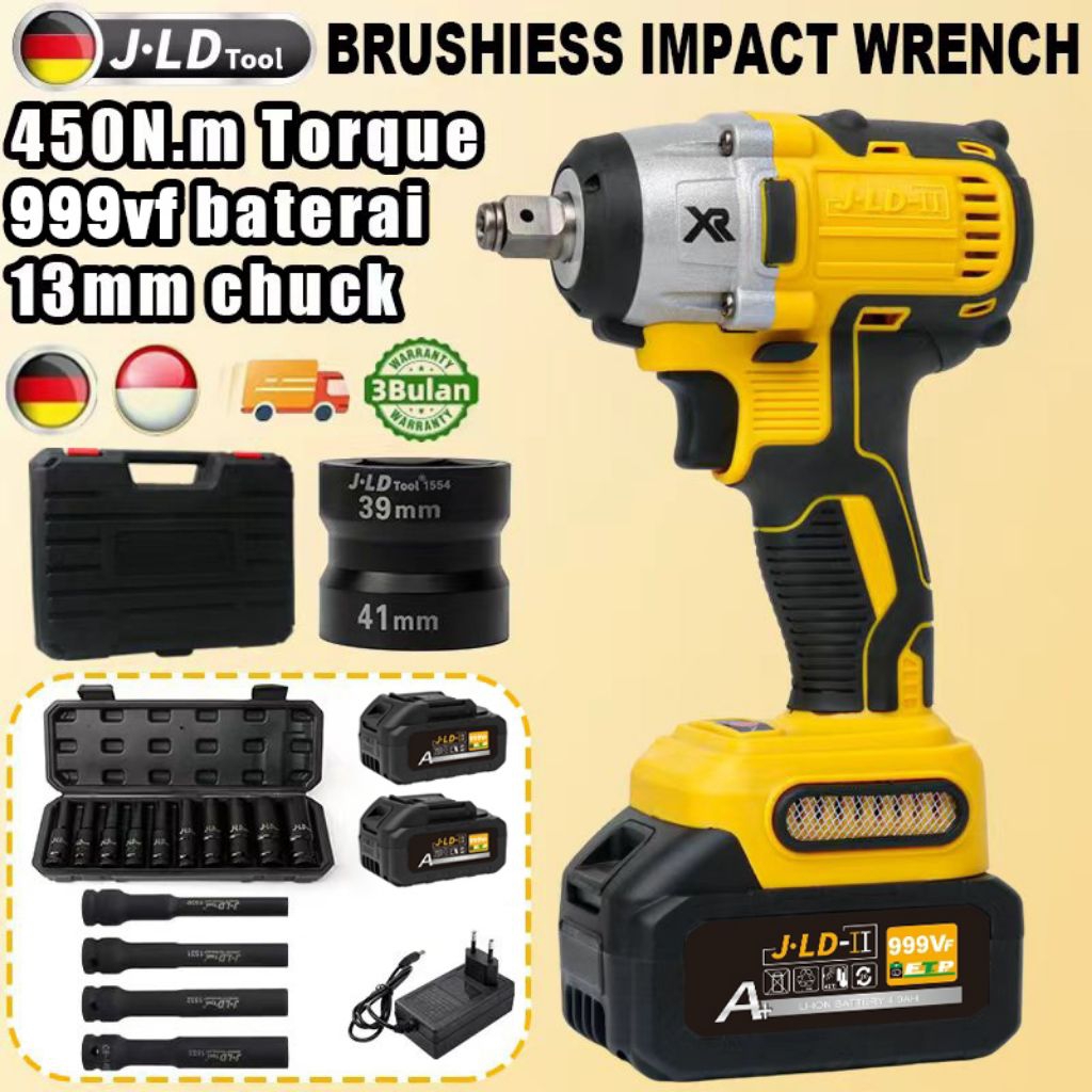 Impact Wrench JLD 450NM | Kunci Shock Baterai | Mesin Impact Cordless JLD