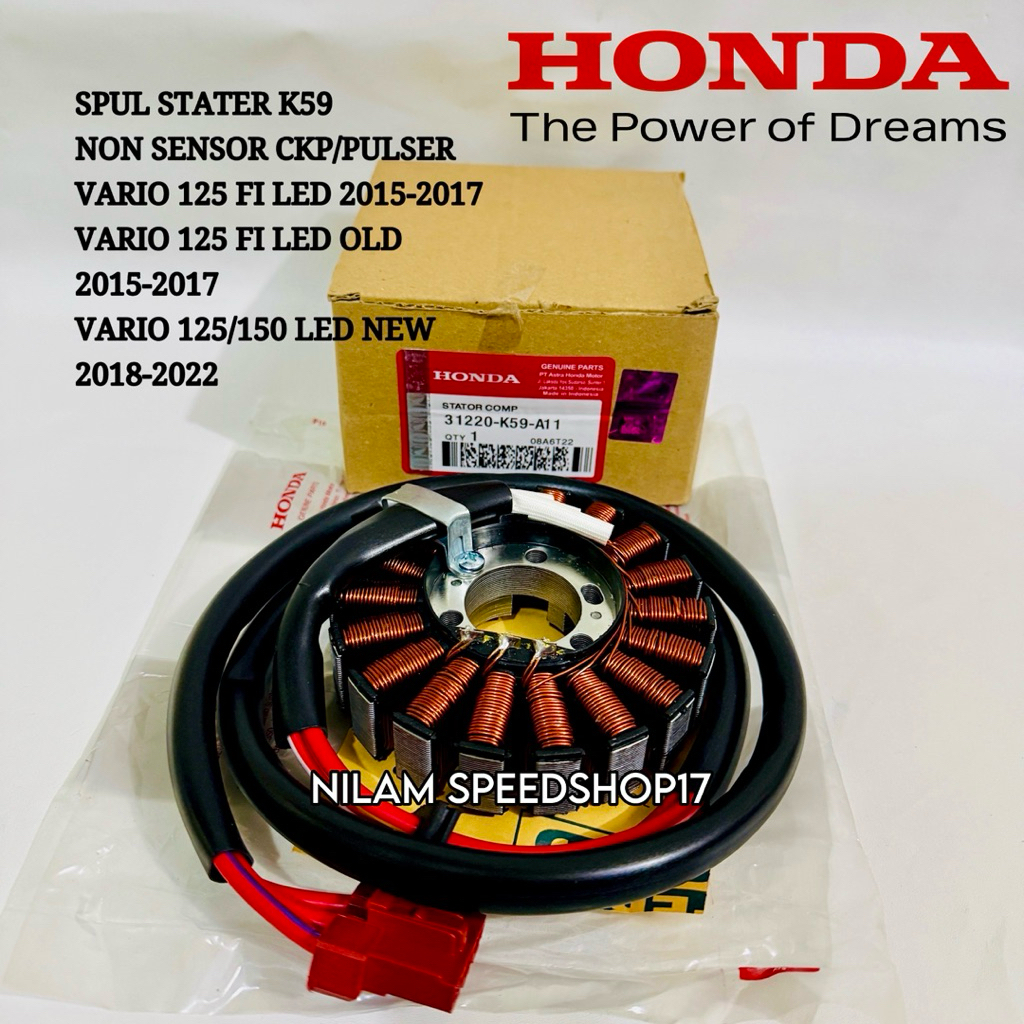 SPUL STATER TANPA SENSOR CKP K59 HONDA VARIO 125/150 LED OLD VARIO 125/150 LED NEW ORI HGP