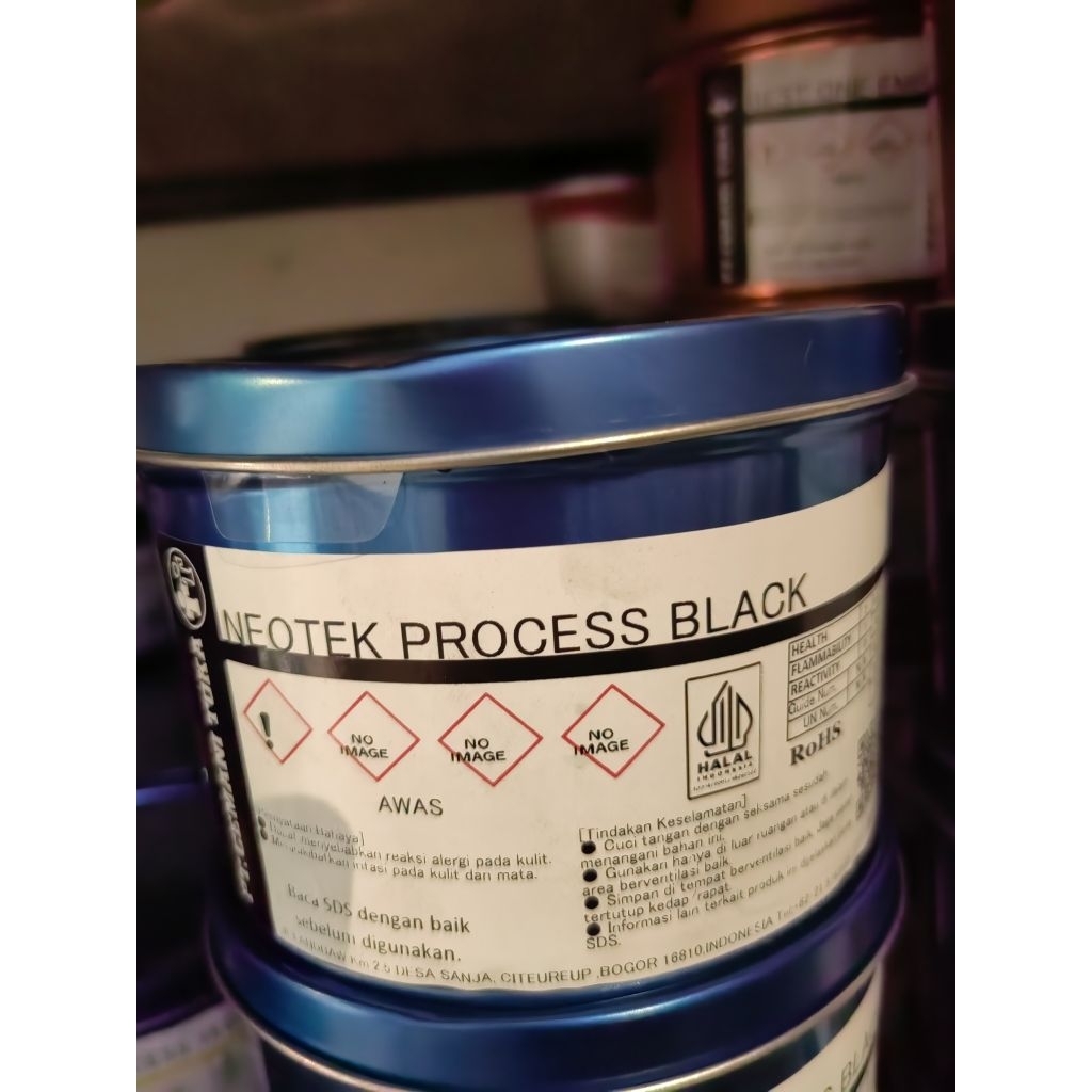 TINTA PROCESS CETAK OFFSET NEOTEK CEMANI TOKA ORIGINAL UKURAN 1KALENG WARNA HITAM BLACK ITEM