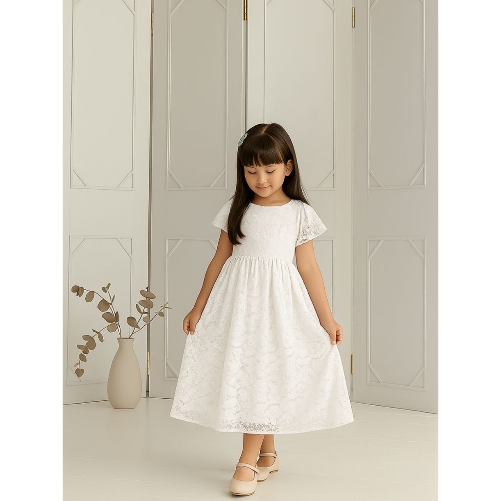 Dress Kebaya Anak Perempuan Calisa Terbaru Gaun brokat usia 7-9tahun Pakaian Baju Dress Anak Perempu