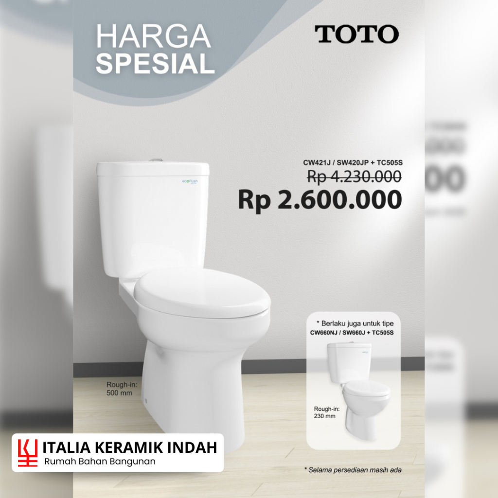 TOTO CLOSET DUDUK SET CW421J / SW420JP+TC505S
