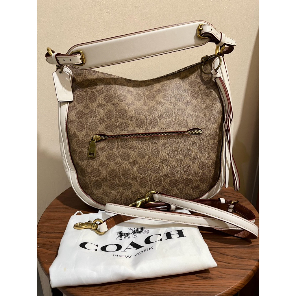 Preloved Coach Bag 100% Original | Coach Sutton Hobo Signature Tan + dust bag Coach