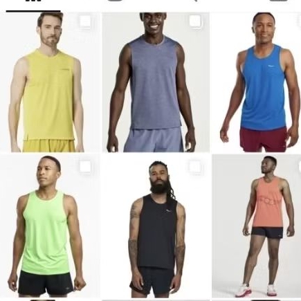 KAOS SINGLET LARI ORIGINAL SAUCONY STOPWATCH MEN SHORT SLEEVE SINGLET PRIA