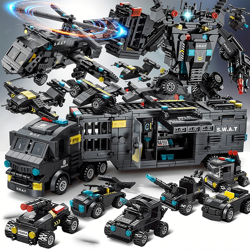 HOT DEALS JH TOYS Kapal Perang Bricks Polisi SWAT 3D Puzzle Susun Edukasi Mainan kapal induk Mainan