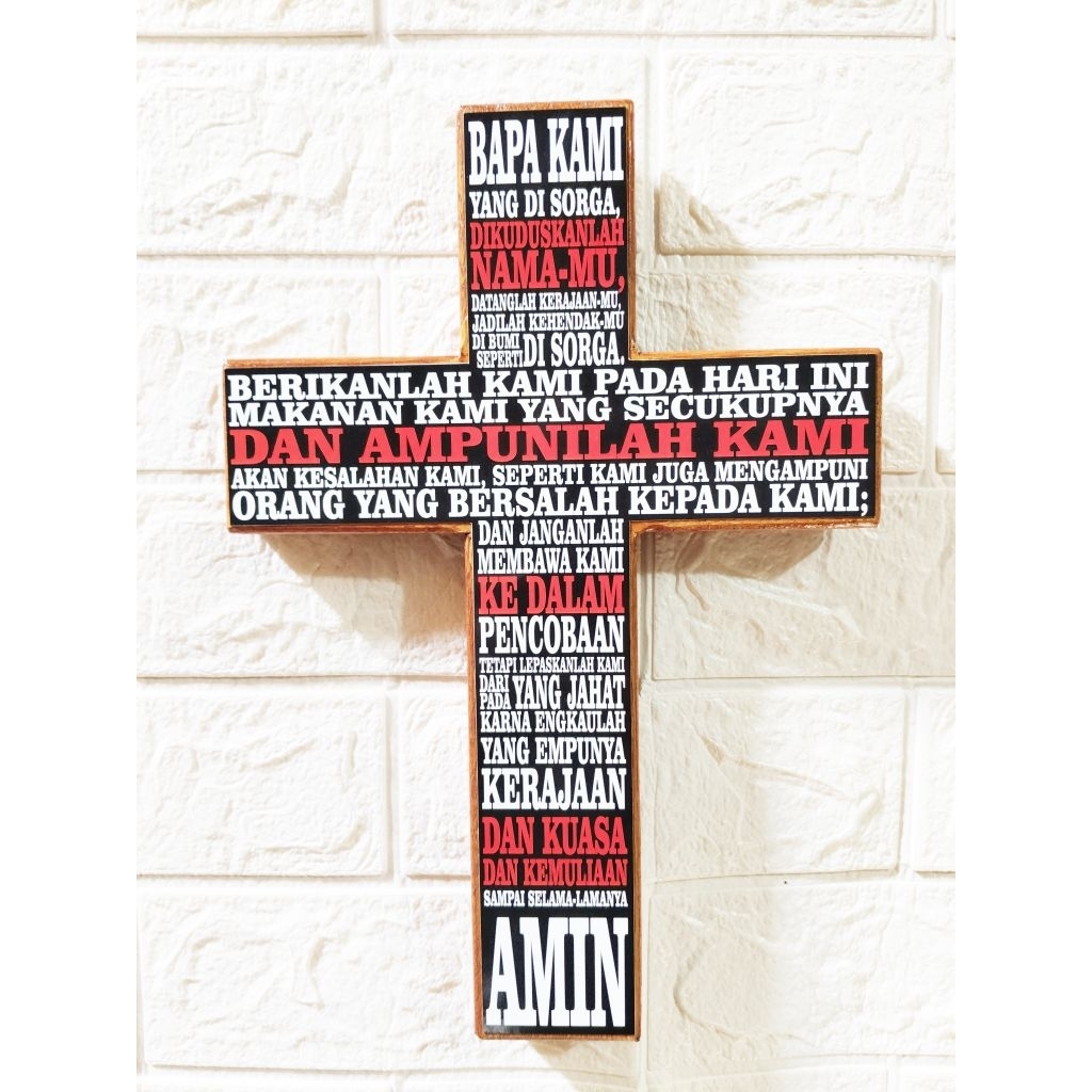 Hiasan dinding salib doa bapa kami