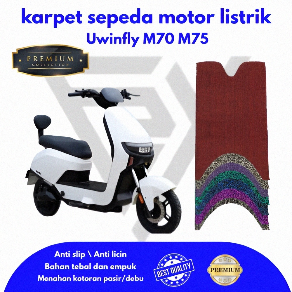Karpet Sepeda Motor Listrik UwinFly M70 dan M75 Premium, Alas Kaki, Pijakan Kaki