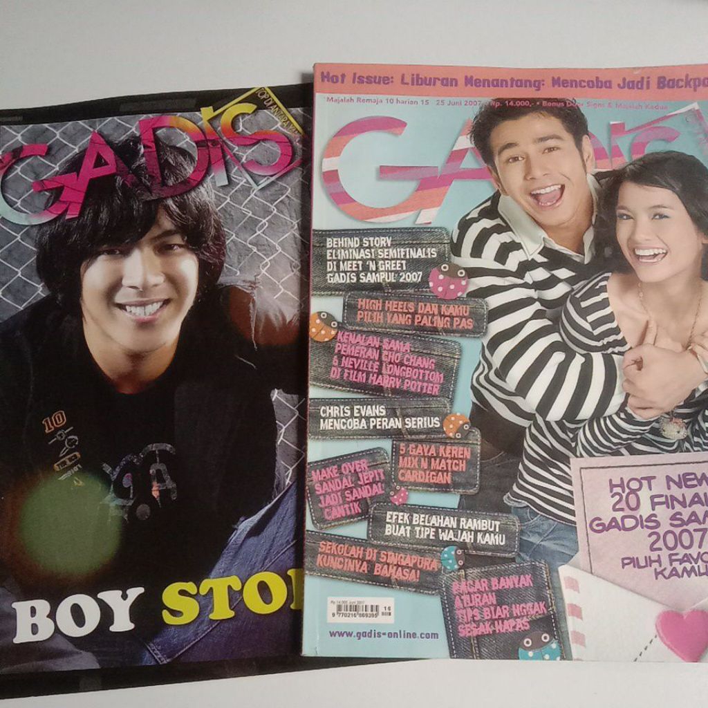 Majalah Gadis Tahun 2007 Cover Jelita Septriasa (Finalis Gadsam'2004) & Rafi Ahmad (Finalis Coboy'20