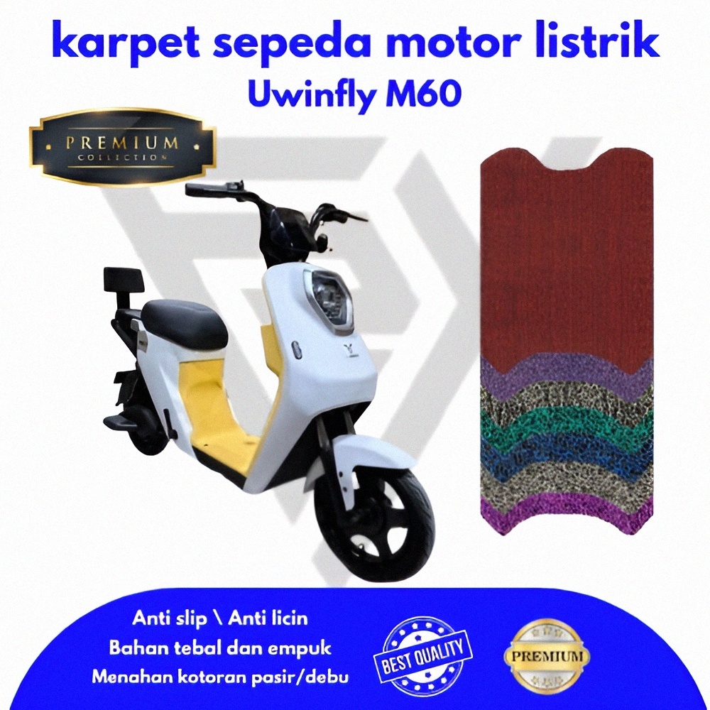 Karpet Sepeda Motor Listrik UwinFly M60 Premium, Alas Kaki, Pijakan Kaki