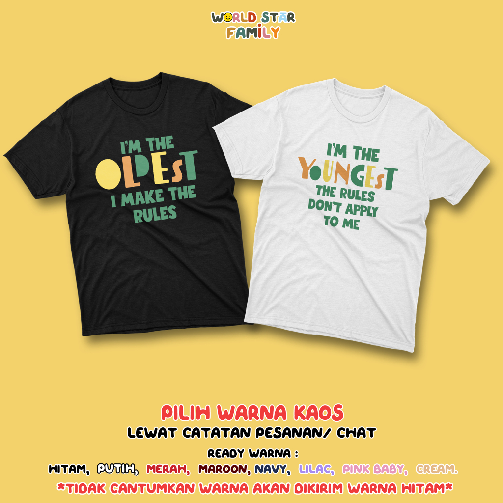 WSF Kaos Couple Kakak Adik Sibling Anak Lucu Serasi Foto Keluarga Bahan Premium Anak Cowok Anak Cewe