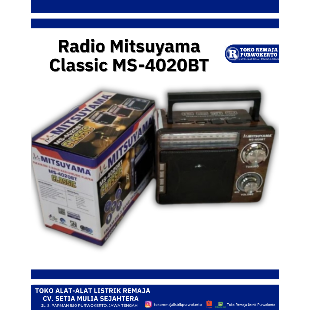 Radio Bluetooth Classic + Senter Mitsuyama MS-4020 BT USB