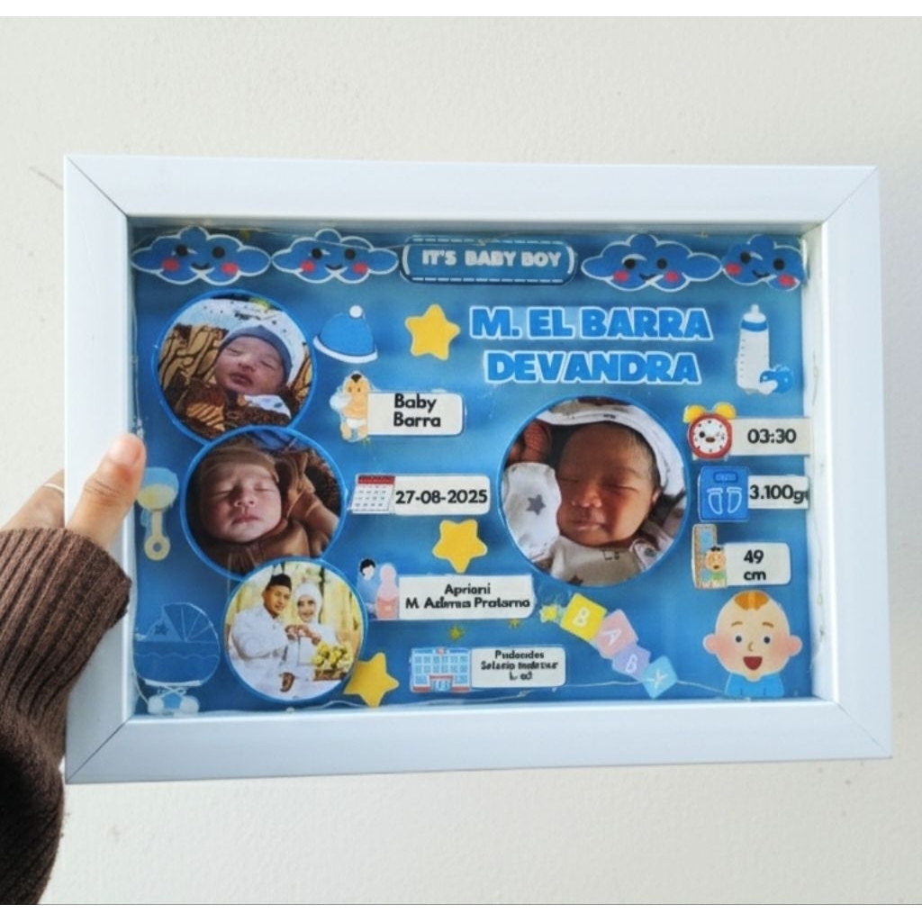 Frame biodata bayi/figura biodata bayi (frame kapuas by Rii pastel bouquet) frame bayi/frame kaliman