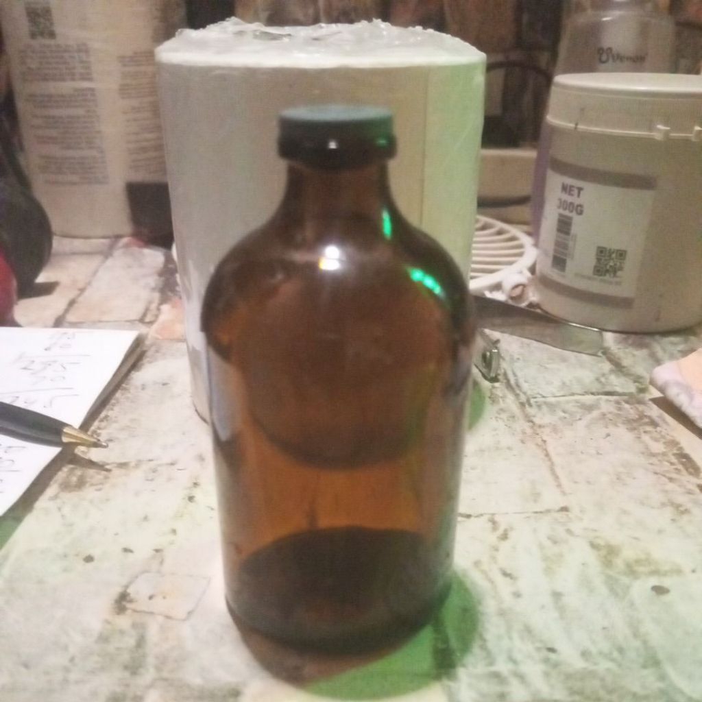 botol kaca vial coklat 100 ml/botol kaca vial amber tutup karet