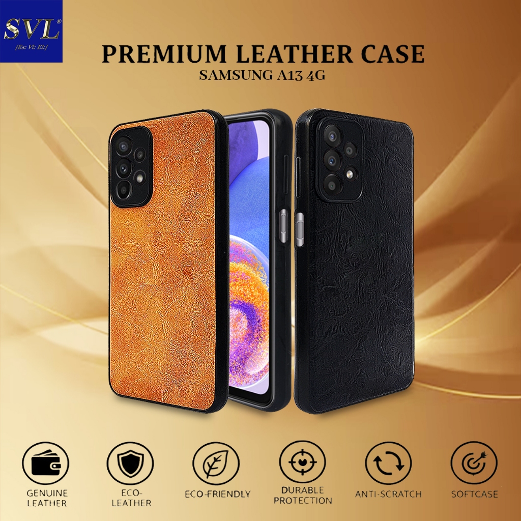 [ CUCI GUDANG ] Casing Hp Samsung A13 4G Premium Leather Case Softcase Casing Kulit Slim Cover