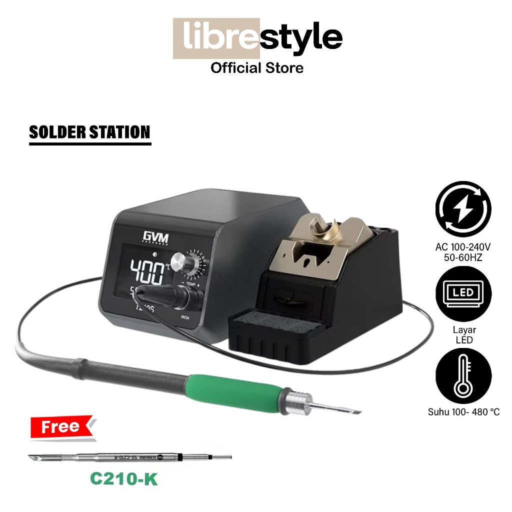 GVM T210S SOLDER STATION ORIGINAL - SOLDER LAYA LED LCD - SOLDER CEPAT PANAS TEKNISI PONSEL HANDPHON