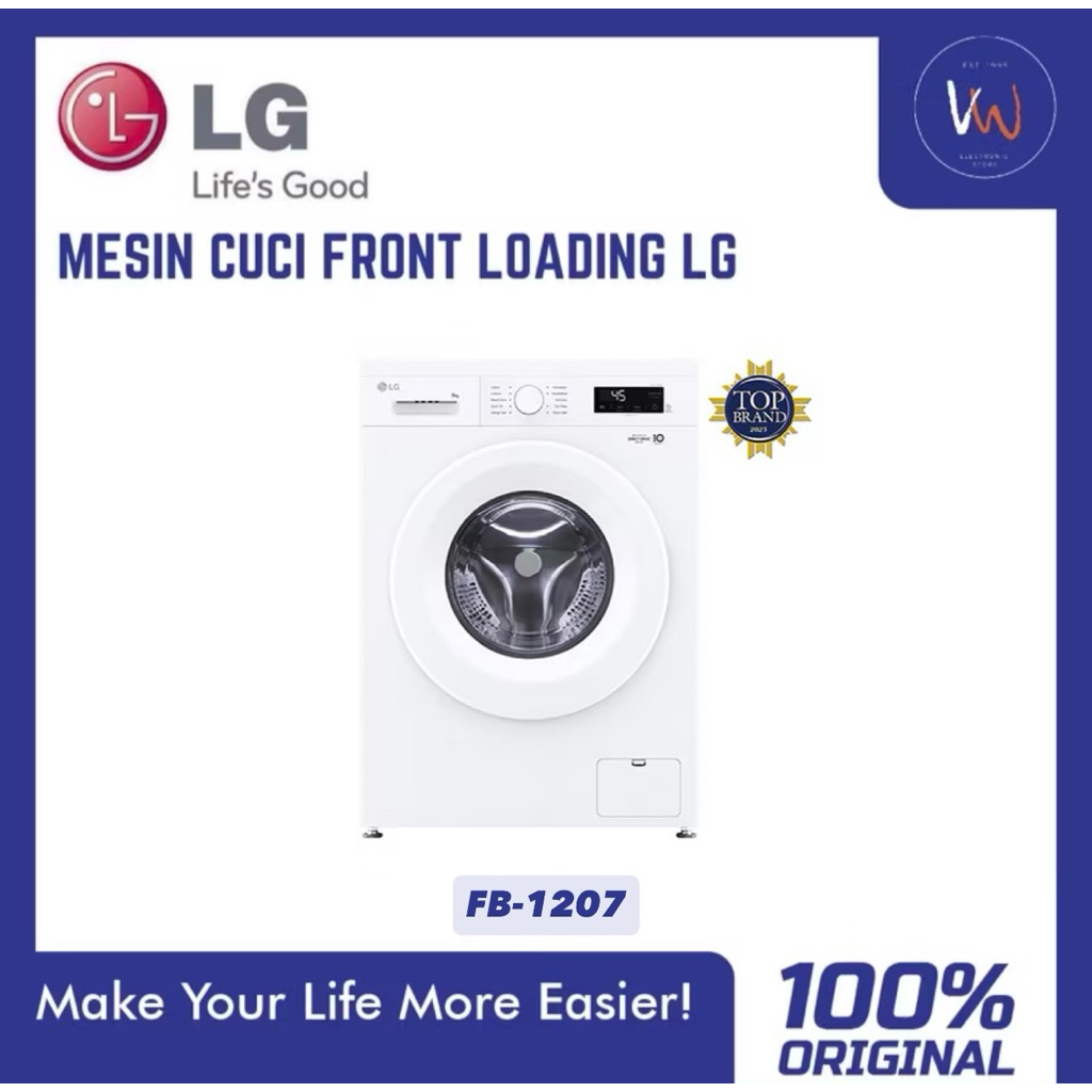 Mesin Cuci Front Loading LG FB-1207S6W / Mesin Cuci Bukaan Depan 7Kg / FREE ONGKIR CIKAMPEK, PURWAKA