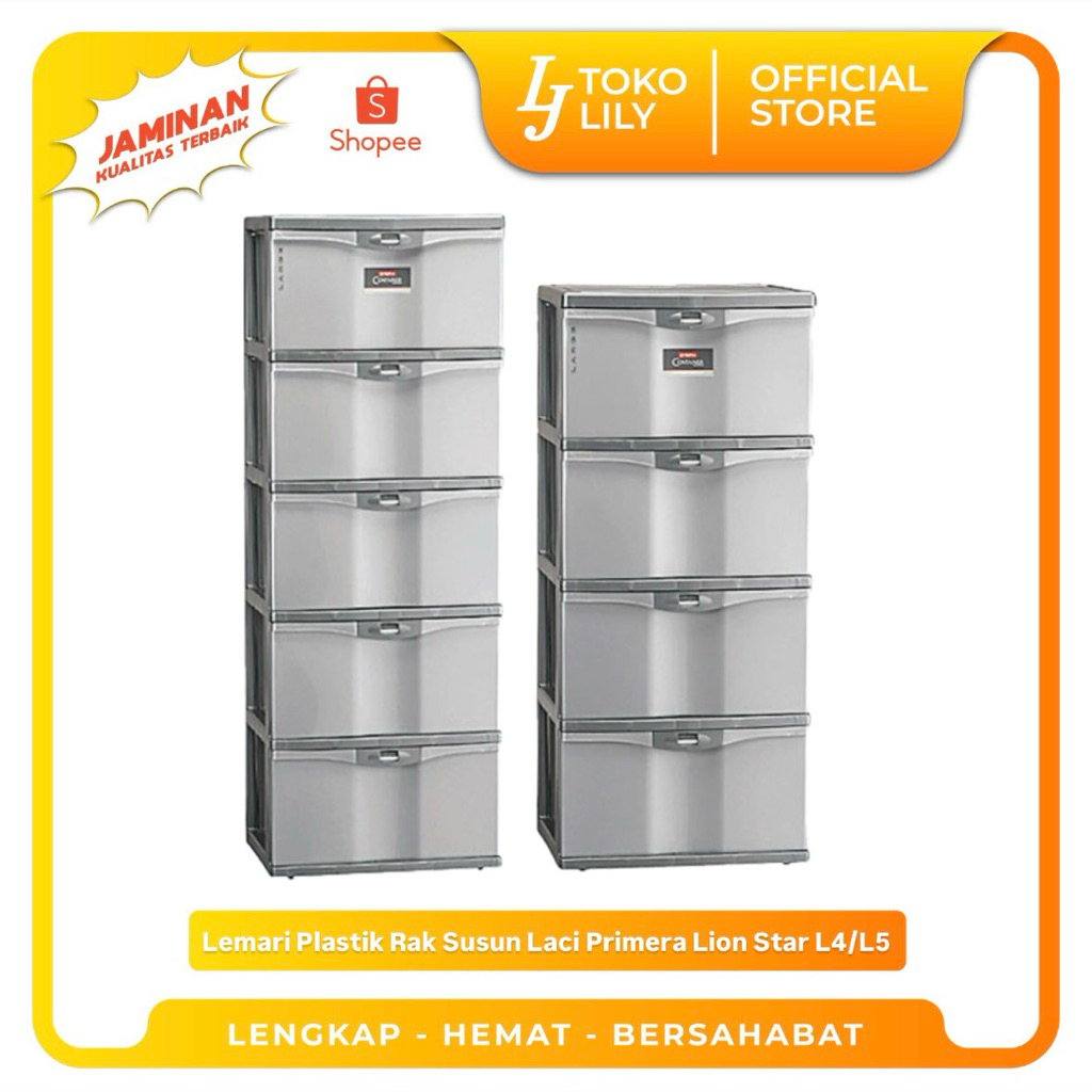 Lemari Plastik Rak Susun Laci Primera Lion Star L4/L5