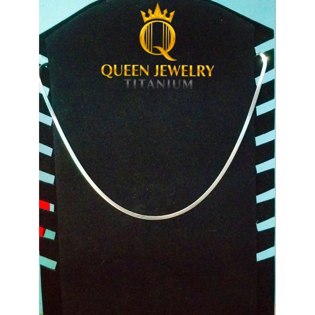 Kalung Titanium Silver Elegance Queen - Mempesona Korean Style | Queen Jewelry Titanium