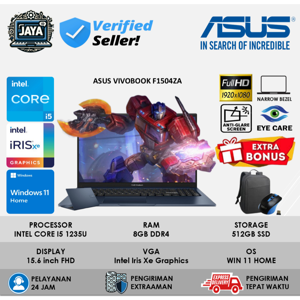 Laptop Asus Vivobook F1504ZA Intel Core i5 1235U 16GB 512GB SSD FHD Windows 11 Home Original