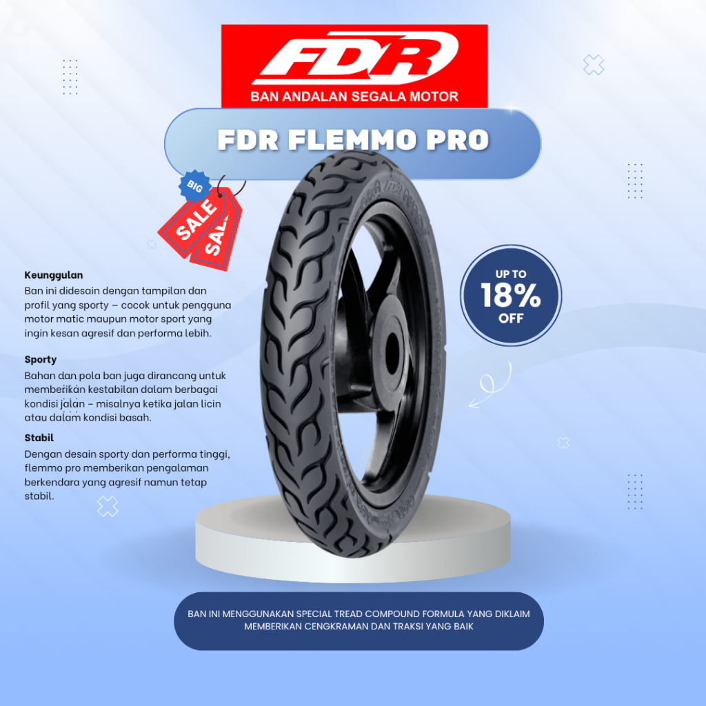 Ban Motor FDR Flemmo Pro Tublles ALL Ukuran